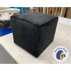 Dalby Cube Footstool 36 x 36cm (14 x 14") House Velvet Black 8768 Dalby Cube Footstool 36 x 36cm (14 x 14") House Velvet Black 8768