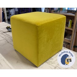 Dalby Cube Footstool 46 x 46cm (18 x 18") Flat Velvet Buttercup 8549 Dalby Cube Footstool 46 x 46cm (18 x 18") Flat Velvet Buttercup 8549