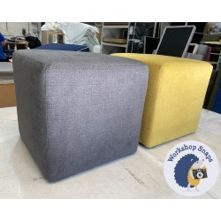 Dalby Cube Footstool 46 x 46cm (18 x 18") House Chenille Mustard / House Chenille Ash 5194 Dalby Cube Footstool 46 x 46cm (18 x 18") House Chenille Mustard / House Chenille Ash 5194