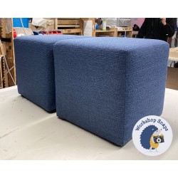 Dalby Cube Footstool 46 x 46cm (18 x 18") Textured Weave Indigo x2 9379 Dalby Cube Footstool 46 x 46cm (18 x 18") Textured Weave Indigo x2 9379