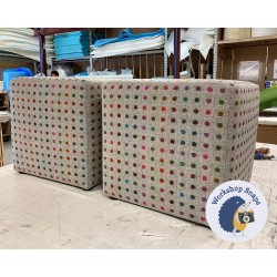 Dalby Cube Footstool 46 x 46cm (18 x 18") Wool Spot Grey x2 7351 Dalby Cube Footstool 46 x 46cm (18 x 18") Wool Spot Grey x2 7351