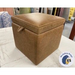 Brechfa Plain Lid Storage Ottoman 48 x 48cm (19 x 19") Antique Matt Leather Honey 236970 Brechfa Plain Lid Storage Ottoman 48 x 48cm (19 x 19") Antique Matt Leather Honey 236970