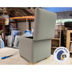 Brechfa Plain Lid Storage Ottoman 48 x 48cm (19 x 19") Textured Weave Duck Egg - 1ins Natural Square Foot 8766 2 Brechfa Plain Lid Storage Ottoman 48 x 48cm (19 x 19") Textured Weave Duck Egg - 1ins Natural Square Foot 8766 2