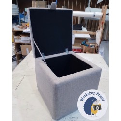 Brechfa Plain Lid Storage Ottoman 48 x 48cm (19 x 19") Textured Weave Stone 39282 Brechfa Plain Lid Storage Ottoman 48 x 48cm (19 x 19") Textured Weave Stone 39282