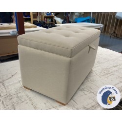 Sherwood Shallow Buttoned & Piped Lid Storage Ottoman 79 x 46cm (31 x 18") House Cotton Vanilla - 1ins Light Square Foot 236016 Sherwood Shallow Buttoned & Piped Lid Storage Ottoman 79 x 46cm (31 x 18") House Cotton Vanilla - 1ins Light Square Foot 236016
