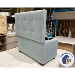 Sherwood Shallow Buttoned & Piped Lid Storage Ottoman 79 x 46cm (31 x 18") Textured Weave Duck Egg - 1.5ins Dark Bun Leg 226677 Sherwood Shallow Buttoned & Piped Lid Storage Ottoman 79 x 46cm (31 x 18") Textured Weave Duck Egg - 1.5ins Dark Bun Leg 226677