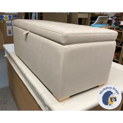 Sherwood Shallow Buttoned & Piped Lid Ottoman 119 x 53cm (47 x 21") Brushed Linen Mushroom - 1ins Light Square Foot 237454 Sherwood Shallow Buttoned & Piped Lid Ottoman 119 x 53cm (47 x 21") Brushed Linen Mushroom - 1ins Light Square Foot 237454