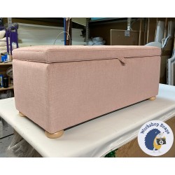 Sherwood Shallow Buttoned & Piped Lid Ottoman 119 x 53cm (47 x 21") House Weave Blush - 1.5ins Light Bun Feet 237790 Sherwood Shallow Buttoned & Piped Lid Ottoman 119 x 53cm (47 x 21") House Weave Blush - 1.5ins Light Bun Feet 237790