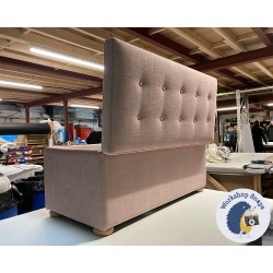 Sherwood Shallow Buttoned & Piped Lid Ottoman 119 x 53cm (47 x 21") House Weave Blush - 1.5ins Light Bun Feet 237790 Sherwood Shallow Buttoned & Piped Lid Ottoman 119 x 53cm (47 x 21") House Weave Blush - 1.5ins Light Bun Feet 237790