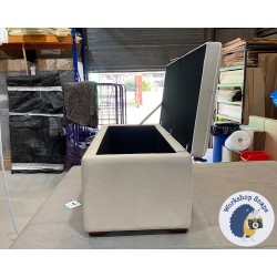 Sherwood Shallow Buttoned & Piped Lid Ottoman 119 x 53cm (47 x 21") Pure Cotton Natural - Contrast Buttons and Piping in Pure Cotton Snow - 1" Dark Square 223878 2 Sherwood Shallow Buttoned & Piped Lid Ottoman 119 x 53cm (47 x 21") Pure Cotton Natural - Contrast Buttons and Piping in Pure Cotton Snow - 1" Dark Square 223878 2