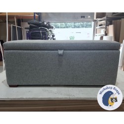 Sherwood Shallow Buttoned & Piped Lid Ottoman 119 x 53cm (47 x 21") Wool Plain Mid Grey - 1ins Dark Square Foot 2176459 Sherwood Shallow Buttoned & Piped Lid Ottoman 119 x 53cm (47 x 21") Wool Plain Mid Grey - 1ins Dark Square Foot 2176459