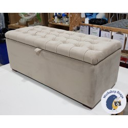 Dean Deep Buttoned Lid Storage Ottoman 119 x 53cm (47 x 21") Amalfi Cobblestone - 1ins Dark Square Legs 220431 Dean Deep Buttoned Lid Storage Ottoman 119 x 53cm (47 x 21") Amalfi Cobblestone - 1ins Dark Square Legs 220431