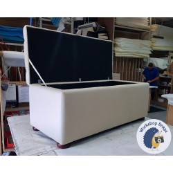 Dean Deep Buttoned Lid Storage Ottoman 119 x 53cm (47 x 21") Coastal 051 Beige - 1ins Dark Bun Feet 2185843 Dean Deep Buttoned Lid Storage Ottoman 119 x 53cm (47 x 21") Coastal 051 Beige - 1ins Dark Bun Feet 2185843