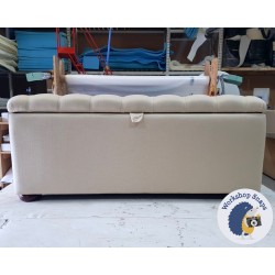 Dean Deep Buttoned Lid Storage Ottoman 119 x 53cm (47 x 21") Coastal 051 Beige - 1ins Dark Bun Feet 2185843 Dean Deep Buttoned Lid Storage Ottoman 119 x 53cm (47 x 21") Coastal 051 Beige - 1ins Dark Bun Feet 2185843