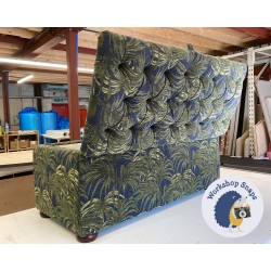 Dean Deep Buttoned Lid Storage Ottoman 119 x 53cm (47 x 21") COM Palmeral Chenille Midnight Green - 1.5ins Bun Foot Mahogany 9495 Dean Deep Buttoned Lid Storage Ottoman 119 x 53cm (47 x 21") COM Palmeral Chenille Midnight Green - 1.5ins Bun Foot Mahogany 9495