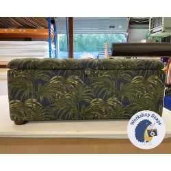 Dean Deep Buttoned Lid Storage Ottoman 119 x 53cm (47 x 21") COM Palmeral Chenille Midnight Green - 1.5ins Bun Foot Mahogany 9495 Dean Deep Buttoned Lid Storage Ottoman 119 x 53cm (47 x 21") COM Palmeral Chenille Midnight Green - 1.5ins Bun Foot Mahogany 9495