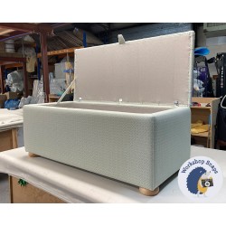 Dean Deep Buttoned Lid Storage Ottoman 119 x 53cm (47 x 21") Diamond Weave Seafoam - 1.5ins Light Bun Foot 238695 Dean Deep Buttoned Lid Storage Ottoman 119 x 53cm (47 x 21") Diamond Weave Seafoam - 1.5ins Light Bun Foot 238695