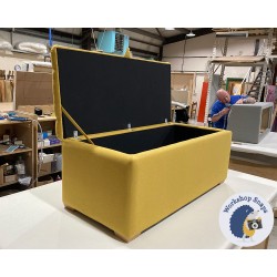 Dean Deep Buttoned Lid Storage Ottoman 119 x 53cm (47 x 21") Faux Wool Mustard - 1ins Light Square Foot 226206 Dean Deep Buttoned Lid Storage Ottoman 119 x 53cm (47 x 21") Faux Wool Mustard - 1ins Light Square Foot 226206