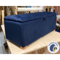 Dean Deep Buttoned Lid Storage Ottoman 119 x 53cm (47 x 21") Flat Velvet Dark Blue - 1.5ins Dark Bun 232847 Dean Deep Buttoned Lid Storage Ottoman 119 x 53cm (47 x 21") Flat Velvet Dark Blue - 1.5ins Dark Bun 232847
