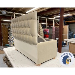 Dean Deep Buttoned Lid Storage Ottoman 119 x 53cm (47 x 21") Linwood Omega Velvet Biscuit - 1ins Light Bun Foot 236790 Dean Deep Buttoned Lid Storage Ottoman 119 x 53cm (47 x 21") Linwood Omega Velvet Biscuit - 1ins Light Bun Foot 236790