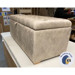 Dean Deep Buttoned Lid Storage Ottoman 119 x 53cm (47 x 21") Marbled Velvet Linen - 1ins Light Square Foot 237298 Dean Deep Buttoned Lid Storage Ottoman 119 x 53cm (47 x 21") Marbled Velvet Linen - 1ins Light Square Foot 237298