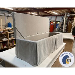 Brechfa Plain Lid Storage Ottoman 152 x 53cm (60 x 21") Bespoke Design with Valance - House Cotton Regency Grey - 236463 Brechfa Plain Lid Storage Ottoman 152 x 53cm (60 x 21") Bespoke Design with Valance - House Cotton Regency Grey - 236463