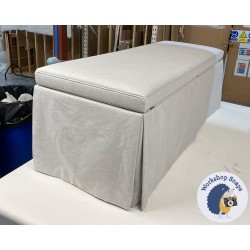 Brechfa Plain Lid Storage Ottoman 152 x 53cm (60 x 21") Bespoke Design with Valance - House Cotton Regency Grey - 236463