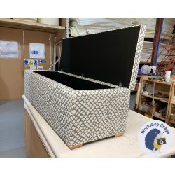 Brechfa Plain Lid Storage Ottoman 152 x 53cm (60 x 21") COM Clarke & Clarke Risco Silver - 1ins Dark Square 237301 Brechfa Plain Lid Storage Ottoman 152 x 53cm (60 x 21") COM Clarke & Clarke Risco Silver - 1ins Dark Square 237301