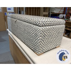 Brechfa Plain Lid Storage Ottoman 152 x 53cm (60 x 21") COM Clarke & Clarke Risco Silver - 1ins Dark Square 237301 Brechfa Plain Lid Storage Ottoman 152 x 53cm (60 x 21") COM Clarke & Clarke Risco Silver - 1ins Dark Square 237301