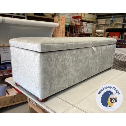 Brechfa Plain Lid Storage Ottoman 152 x 53cm (60 x 21") Crushed Velvet Chrome - 1.5ins Dark Bun Feet 222697 Brechfa Plain Lid Storage Ottoman 152 x 53cm (60 x 21") Crushed Velvet Chrome - 1.5ins Dark Bun Feet 222697