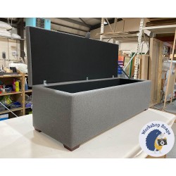 Brechfa Plain Lid Storage Ottoman 152 x 53cm (60 x 21") Faux Wool Anthracite - 1ins Dark Square Foot 226904 Brechfa Plain Lid Storage Ottoman 152 x 53cm (60 x 21") Faux Wool Anthracite - 1ins Dark Square Foot 226904