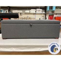 Brechfa Plain Lid Storage Ottoman 152 x 53cm (60 x 21") Faux Wool Anthracite - 1ins Dark Square Foot 226904 Brechfa Plain Lid Storage Ottoman 152 x 53cm (60 x 21") Faux Wool Anthracite - 1ins Dark Square Foot 226904