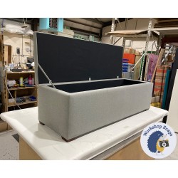 Brechfa Plain Lid Storage Ottoman 152 x 53cm (60 x 21") Faux Wool Grey - 1ins Dark Square Foot 226305 Brechfa Plain Lid Storage Ottoman 152 x 53cm (60 x 21") Faux Wool Grey - 1ins Dark Square Foot 226305