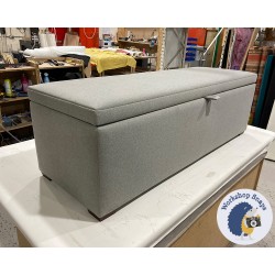 Brechfa Plain Lid Storage Ottoman 152 x 53cm (60 x 21") Faux Wool Grey - 1ins Dark Square Foot 226305