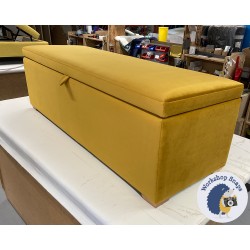 Brechfa Plain Lid Storage Ottoman 152 x 53cm (60 x 21") Flat Velvet Saffron - 1ins Light Square 236633