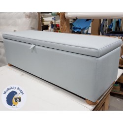Brechfa Plain Lid Storage Ottoman 152 x 53cm (60 x 21") House Linen Wedgwood - 1.5ins Light Bun Feet 219964 Brechfa Plain Lid Storage Ottoman 152 x 53cm (60 x 21") House Linen Wedgwood - 1.5ins Light Bun Feet 219964