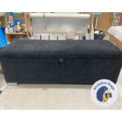 Brechfa Plain Lid Storage Ottoman 152 x 53cm (60 x 21") House Velvet Black - Metal Corner Foot 5392 Brechfa Plain Lid Storage Ottoman 152 x 53cm (60 x 21") House Velvet Black - Metal Corner Foot 5392