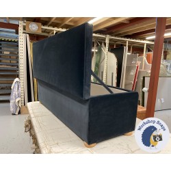 Brechfa Plain Lid Storage Ottoman 152 x 53cm (60 x 21") Linwood Omega Velvet Onyx - 1.5ins Light Bun Foot 236492