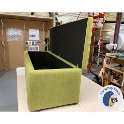 Brechfa Plain Lid Storage Ottoman 152 x 53cm (60 x 21") Soft Weave Lime - 1ins Dark Square 231269