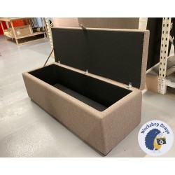 Brechfa Plain Lid Storage Ottoman 152 x 53cm (60 x 21") Textured Weave Truffle - 1ins Dark Square 234406