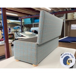 Brechfa Plain Lid Storage Ottoman 152 x 53cm (60 x 21") Wool Check Powder - 1.5ins Light Bun Foot 236429 Brechfa Plain Lid Storage Ottoman 152 x 53cm (60 x 21") Wool Check Powder - 1.5ins Light Bun Foot 236429