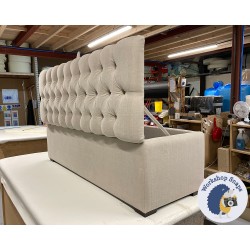 Dean Deep Buttoned Lid Storage Ottoman 152 x 53cm (60 x 21") Brushed Linen Chamois - 1ins Dark Square Foot - 236410