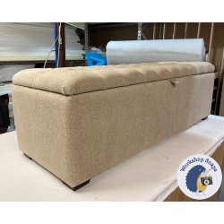 Dean Deep Buttoned Lid Storage Ottoman 152 x 53cm (60 x 21") COM Kirkby Design Fleck Putty - 1ins Dark Square 236918