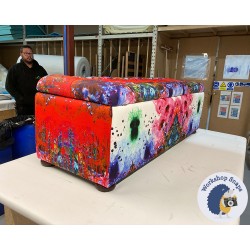 Dean Deep Buttoned Lid Storage Ottoman 152 x 53cm (60 x 21") COM Timorous Beasties Thunderbloth - 1.5ins Dark Bun Foot 236577