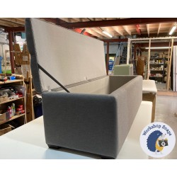 Dean Deep Buttoned Lid Storage Ottoman 152 x 53cm (60 x 21") House Cotton Anthracite - 1ins Dark Square Foot 236262