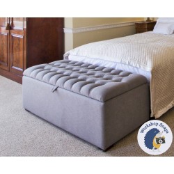 Dean Deep Buttoned Lid Storage Ottoman 152 x 53cm (60 x 21") House Cotton Anthracite - 1ins Dark Square Leg