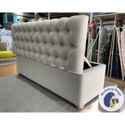 Dean Deep Buttoned Lid Storage Ottoman 152 x 53cm (60 x 21") House Linen Cotton - 1.5" Light Bun Feet 224355