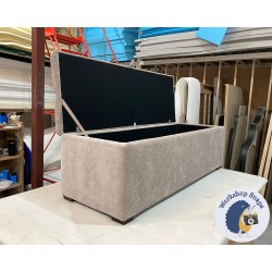 Dean Deep Buttoned Lid Storage Ottoman 152 x 53cm (60 x 21") House Velvet Mushroom - 1ins Dark Square Leg 227912