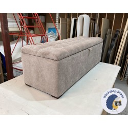 Dean Deep Buttoned Lid Storage Ottoman 152 x 53cm (60 x 21") House Velvet Mushroom - 1ins Dark Square Leg 227912
