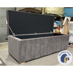 Dean Deep Buttoned Lid Storage Ottoman 152 x 53cm (60 x 21") House Velvet Slate - 1ins Light Square Feet 225814